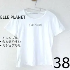 【売れ筋✨】ELLE PLANETE 半袖Tシャツ 白　カジュアル　古着女子　Mのサムネイル