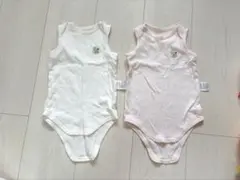 MIKIHOUSE ベビー肌着 2枚セット サイズ70 白　ピンク　まとめ売り