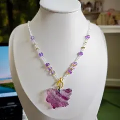 ​【天才の石】天然 フローライト ネックレス アメジスト・水晶使用 S925✨