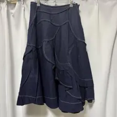 極美品★トリココムデギャルソン ロングスカート サイドプリーツ アシメ マキシ 極美品☆トリココムデギャルソン ロングスカート サイドプリーツ