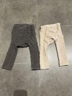 ベビーレギンス 2点セット グレー ベージュ