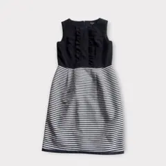 Riccimie ノースリーブワンピース Sフリル お呼ばれ オケ－ジョンワンピのサムネイル