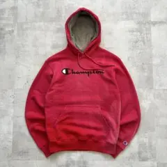 USA規格　champion チャンピオン　フェード　パーカー　レッド　短丈　S