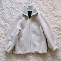 ELENDEEK 人気　リバーシブルボアコート　オフホワイト