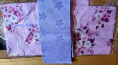 花柄ピンク浴衣・紫帯セットのサムネイル
