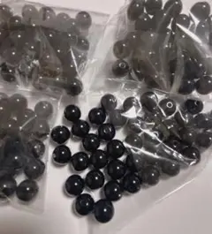 アクリル・黒ラウンドビーズ10㎜玉4袋セット（160個）