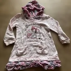 MEZZO PIANO フード付きワンピース ピンク