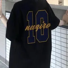 vipoaオーバーサイズナンバリングTシャツ 韓国、ストリート
