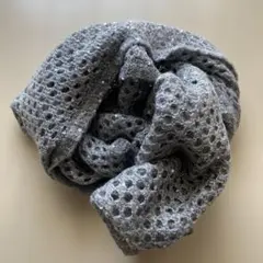 スヌード　グレー　スパンコール　キラキラ　マフラー