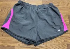 ASICS ランニングショートパンツ グレー ピンクのサムネイル