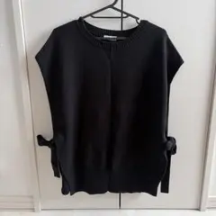 LOWRYSFARM♡ブラック サイドリボン ニットベスト