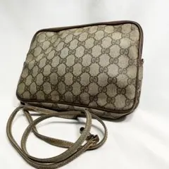 グッチ ショルダーバッグ GGスプリーム レザー 大容量 多機能 ブラウン