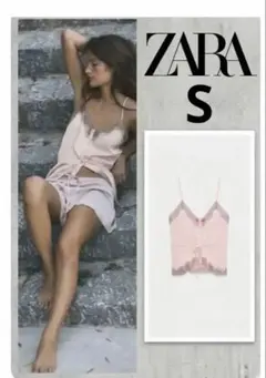 ZARA サテン レースキャミソール XSサイズ - メルカリ