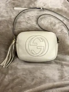 GUCCI グッチ ソーホー レザーショルダーバッグ タッセル付き ベージュ