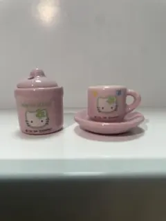 ハローキティ ミニチュア 陶器製 ティーカップ＆ポット