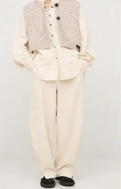 完売YENN イエンMOLE TWILL CURVE PT オフホワイト　36