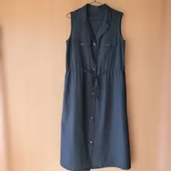 【GU】ノースリーブシャツワンピース ブラック　Lサイズ