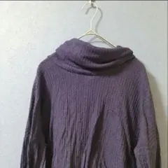 海外古着 BP パープル タートルネック セーター M
