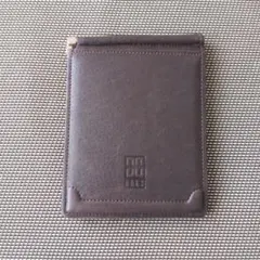 DAKS 　ダックス　ダークブラウン 二つ折り マネークリップ　美品　レザー　革