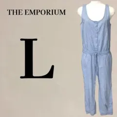 【美品】ジ・エンポリアム 綿100％ オールインワン L ライトブルー