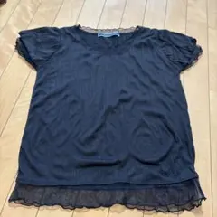 THE EMPORium シースルー フリル付き 黒Tシャツ サイズSよりのサムネイル