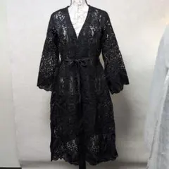 新品　総レースカーディガン　　 ブラック　羽織
