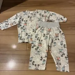 ミッキー　長袖　パジャマ　90cm 腹巻き　前開き　ディズニー