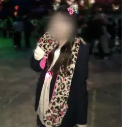 ディズニー マフラーキャップ ヒョウ柄 ミニーちゃん