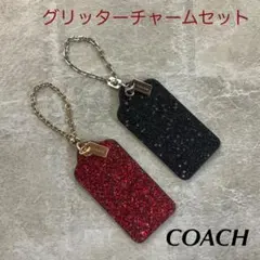 COACH　グリッター　ラメ　キーホルダー　パズルチェーン　タグ　チャーム