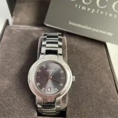 美品 グッチ GUCCI 9200 黒文字盤 デイト レディース 腕時計 481