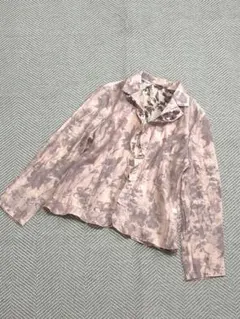 美品 LOBJIE 前立てフリルブラウス ガーゼシャツ花柄 シアー重ね Mのサムネイル