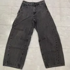 GU バレルレッグジーンズ 丈標準 ブラックMサイズ