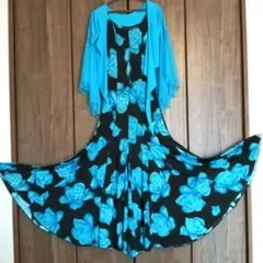 社交ダンス ドレスセット 青