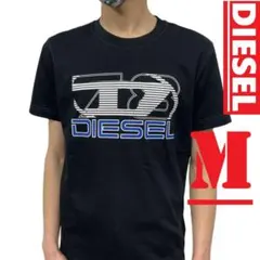 新品　ディーゼル　Tシャツ　M　A12502　Ｄロゴ　グラフィック　ブラック