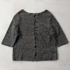evam eva　エヴァムエヴァ　リネンカーディガン　チャコール　日本製のサムネイル