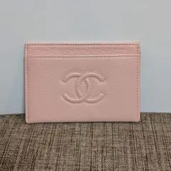 CHANEL ピンク キャビアスキン カードケース
