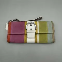Coach Soho Stripe Suede Wristlet Bag