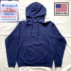Championチャンピオンテリーフリース9ozパーカーM米国製USAネイビー