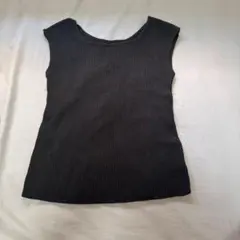GRL リブ ノースリーブ ニット ブラック
