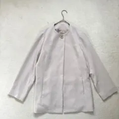 a5885 ノーカラージャケット 薄ピンク　アウター　　　　Lサイズ