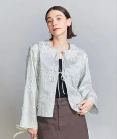 BEAUTY&YOUTHセルロースナイロン エンブロイダリーシャツ 2WAYのサムネイル