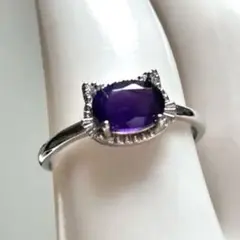 （921)可愛い猫ちゃん◆アメジスト◆リング◆指輪