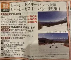 2026年最新】シャトレーゼ リフト券の人気アイテム - メルカリ