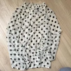 Meridian ドット柄 長袖ブラウス