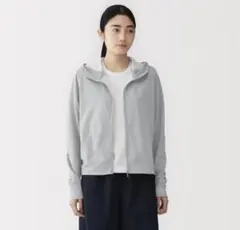 無印良品 UVカット乾きやすいフルジップパーカー ミディアムグレーXL