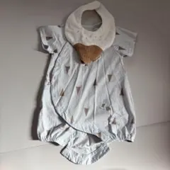 【数時間着用•スタイ試着のみ】アイス柄ロンパース＆スタイセット