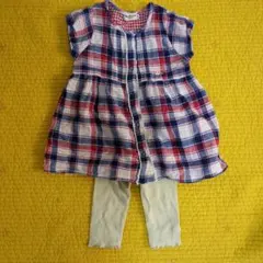 ホットビスケッツ チェック柄 ワンピースとベビードール七分丈レギンスまとめうり