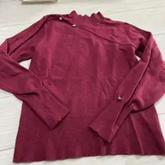 axes femme ワインレッド 長袖ニットセーター