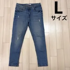 ZARA メンズ スキニーデニム ダメージ加工 ブルー Lサイズのサムネイル
