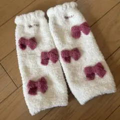 ベビーレッグウォーマー ピンクリボン付き